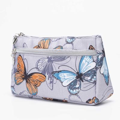 China Customized Fashion Whosale Butterfly Design Series Cosmetic Bag Make Up Zipper Pouch Cosmetic Bags And Cases for sale