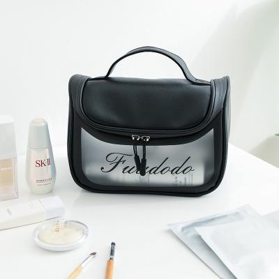 China Wholesale Custom High Quality Transparent Cosmetic Bag Fashion Waterproof PU Tote Makeup Bag TPU for sale