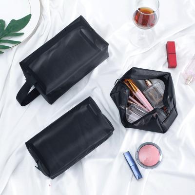 China Hot Women Mesh Storage Cosmetic Bag Travel Mesh Makeup Bag Fashion Selling Portable Nylon for sale