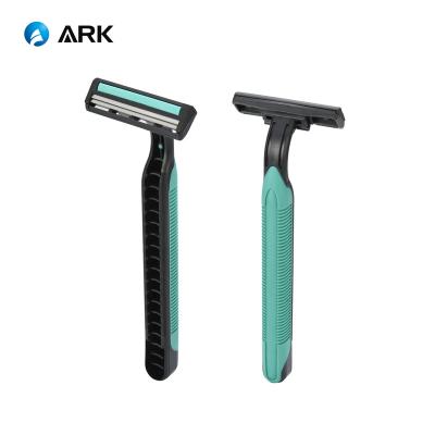 China Twin Blade Mens Disposable Razor Rubber Shaving Razor for sale