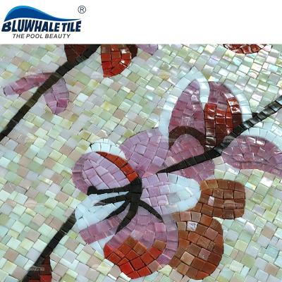 China 100% OEM ODM Bathroom Wall Dolphin Flower Turtle Porcelain Pool Tile Custom Made Outdoor Ceramic Glass Mosaic for sale