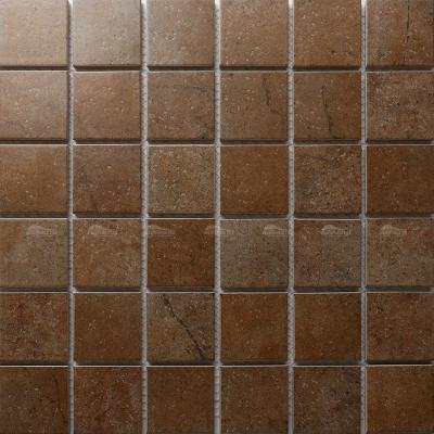 China 48mm Square Unglazed Mosaic Tiles Ready To Ship Brown Full Body Square 2x2 Wall Anti Vintage Mosaic Pool Mosaics Porcelain Unglazed Mosaic Tile for sale