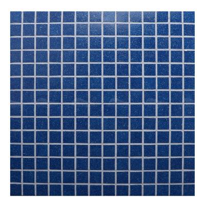 China Cheap Price Modern Ready To Ship Wholesale Blue Glass Pool Tile 1x1 Swimming Pool Spa Bathroom Wall Mosaic Tile for sale