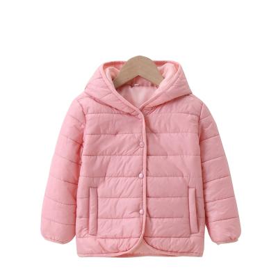 China European and American fashionable casual hooded straight j cotton girls regular fashion winter coat children pink western style for sale