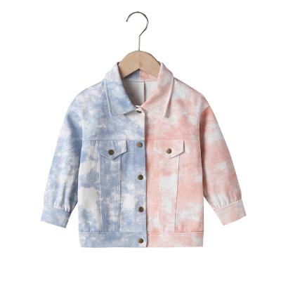 China New regular boys' fashion Korean denim color-blocking straight jacket, children's fashionable spring and autumn splicing casual o for sale