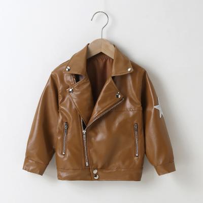 China Bomber jacket boys' jackets, children's clothing, leather jackets, retro street fans, children's leather jackets suitable for 3-7 years old for sale