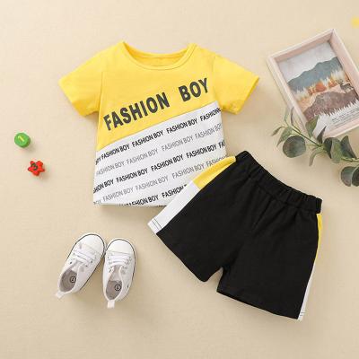 China European and American style baby set summer cotton letter newborn T-shirt shorts casual two-piece baby sports suit for sale