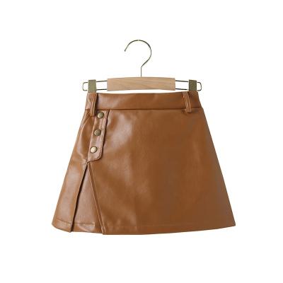 China Girls PU Leather Synthetic Leather Skirts, Kids Clothes, Girls Fashion Short Skirts, Leather Skirts Suitable For 3-7 Years for sale