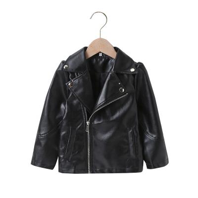 China Bomber Jacket Boys and GirlsLeather Jackets Springs and Autumn Clothes Children's Motorcycle Clothing Boys and Girls Retro Punk Leather Jacket for sale