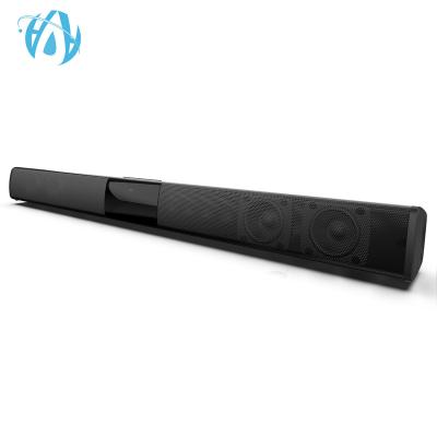 China Design Radio Bluetooth Soundbar Stereo Speaker TV Home Theater TF USB Wireless Home Sound Bar (Black) for sale