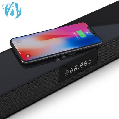 China Original Mini System QI Charger Clock 2.0CH Mini Soundbar 20W TV Wireless Sound System for sale