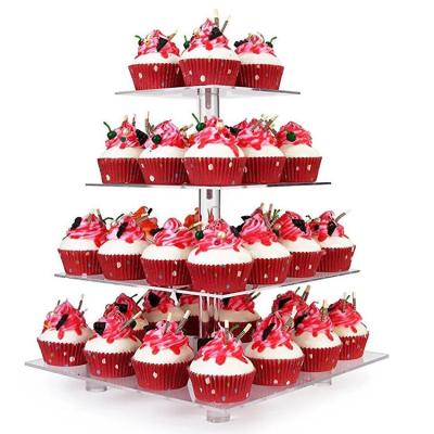 China Modern Customized Acrylic Cake Stand Dessert Cake Display Wedding Cake Display Stand for sale