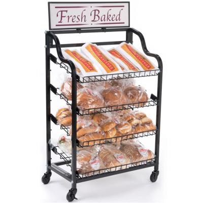 China Floor Standing Supermarket Bakery Bread Display Racks Bread Bakery Display Stand Metal Retail Display Rack for sale