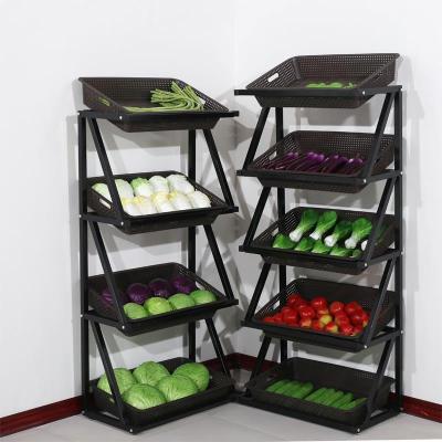 China Grocery store fruit and vegetable display rack fruit and vegetable display rack fruits and vegetables for sale