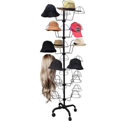 China Wire Rack Hat Display Rack Cap Hair Rack Head Metal Hanging Display Rack For Hat Displays for sale