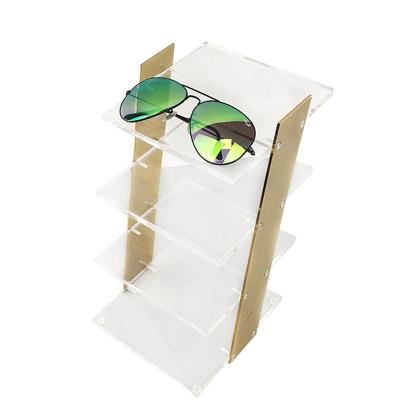 China Countertop Mirrored Eyewear Displays Monocle Racks Acrylic Glasses Show Glasses Display Panel Holder for sale