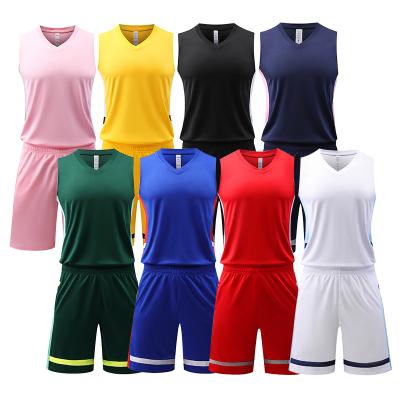 China High Quality Antibacterial Basketball Tank Top With Logo Mens 100%Polyester Basketball Uniforms High Quality Custom Wholesale Sportswear 5~10days for sale