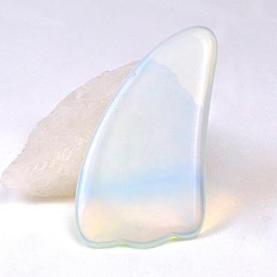 China Face New Arrival Feather Shape Gua Sha Horn Opal Sha Sha Tool for sale