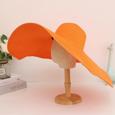 China Image Color Large Multi Brim Oversized Soft Sombreros Casual Foldable Beach Straw Hat for sale