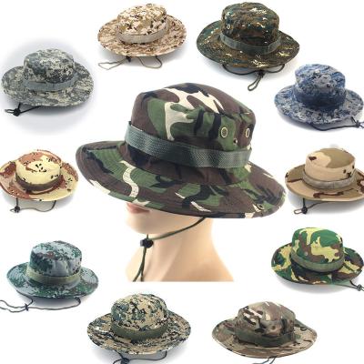 China 2022 Casual Camouflage Leopard Print Bucket Camouflage Fishing Hat Military Hat With Band for sale