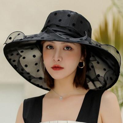 China New Image Fashion Organza Church Hats Foldable Formal Dress Kentucky Derby Hat for sale