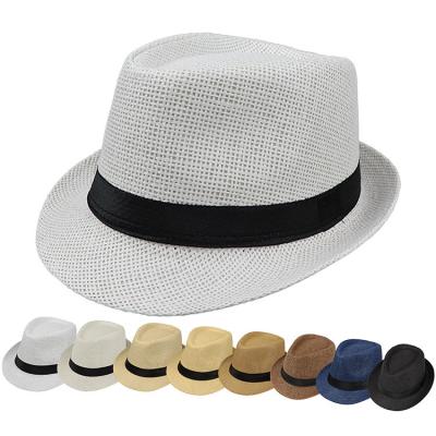 China Image Gentleman Parent-child Sandbeach Straw Hat Panama Paper Straw Sun Hat Papyrus for sale