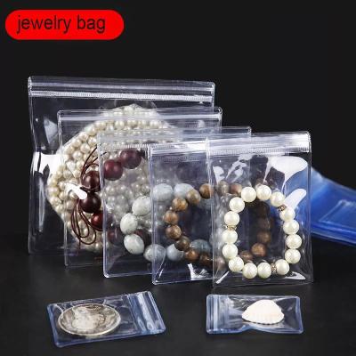 China Recyclable High Quality Plastic PVC Self Seal Bag Thick Clear Zip Lock Earrings Packaging With Zipper Jewelry Bag for sale