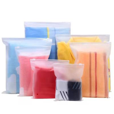 China Matte Clear Plastic Packaging Bag Recyclable With Hole Zipper Bags Shoe Zip Lock Frosted Clothing Bag for sale