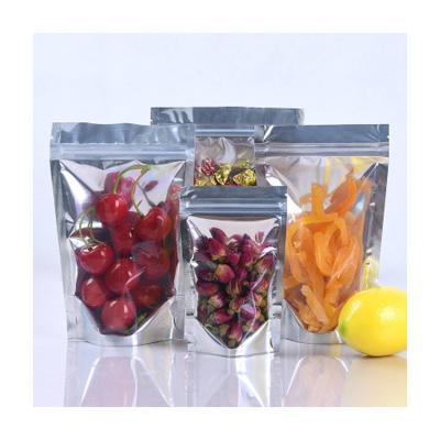 China Recyclable Clear Aluminum Foil Plastic Bags Stand Up Zipper Pouches Tear To Slit Resealable Food Storage Bag for sale