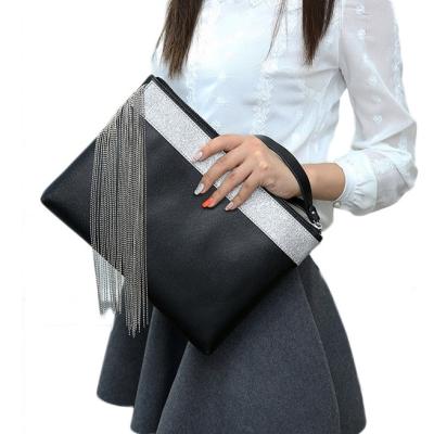 China Fashion tassel chain women clutch cross - body bags for women messenger Famous Brand envelope evening clutches bolsa franja de bolsa for sale