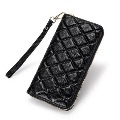 China No Luxury Genuine Leather Wallet For Women Designer Phone Bag Money Card Holder Purse Female Clip Long Clutch Diamond Bracelet for sale