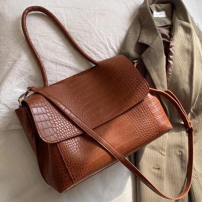 China Large Capacity Crocodile Pattern Women's Handbag Shoulder Bags Designer Ladies Handbags Women Bags For Female Casual Totes PU Leather Messenger Bag 2021 for sale