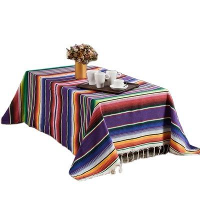 China New Arrival Mexican Style Party Tablecloth Woven Tablecloth Tassel Blanket Beach Blanket for sale