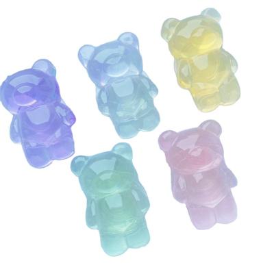 China Popular Newcomer Cartoon Color Jelly Bear Adjustable Translucent Airbag Holder Lazy Waist Protection Mobile Phone Holder for sale