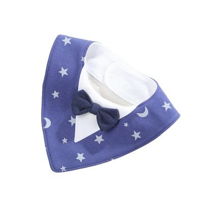 China Waterproof Antibacterial Gentleman's Triangle Scarf Children's Bib Baby Saliva Towel Cotton Bow Tie Triangle Scarf for sale