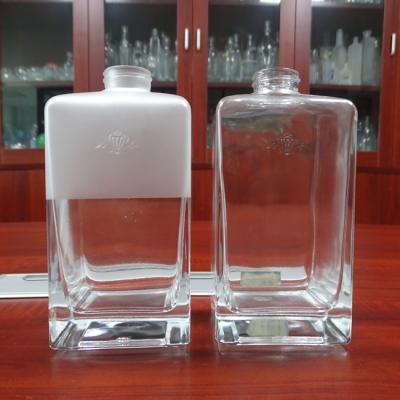 China Personal Care Square Party Frosted Glass Bottle 400ml Glass Scent Diffuser Bottle for sale