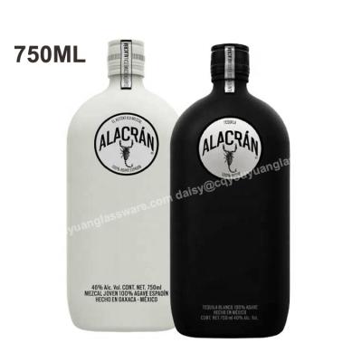 China Mind Matt Black 750ml Tequila Bottle Brands Custom Logo for sale