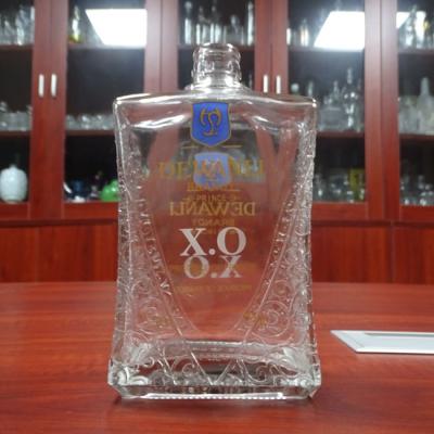 China Square Beverage XO Bottle / Brandy Bottle Mexico Tequila Glass Bottle 700 for sale