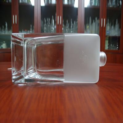 China 400ML Personal Care Screw Cap Square Design Glass Perfume Bottle Perfume Empty Glass Bottle for sale