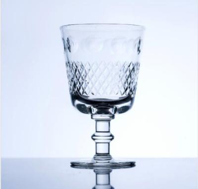 China KOREAN Hand Engraving Wine Glass Cups Flint Wine Glass Wholesale Super Cups for sale