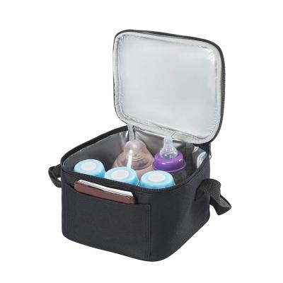 China Eco-Friendly Black Breastmilk Bottle Cooler Bag Breastmilk Insulated Baby Cooler Bag for sale