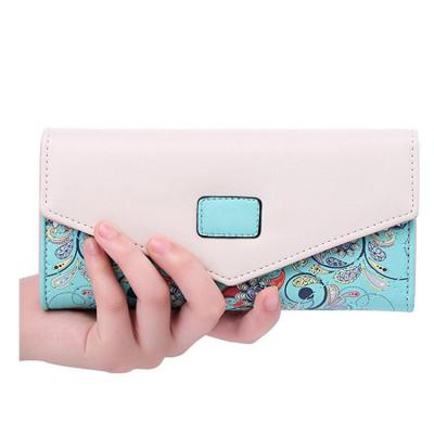 China Fashion Design Women's Trend Private Label Envelope Card Holder Wallet Leather Clutch Purse Long for sale