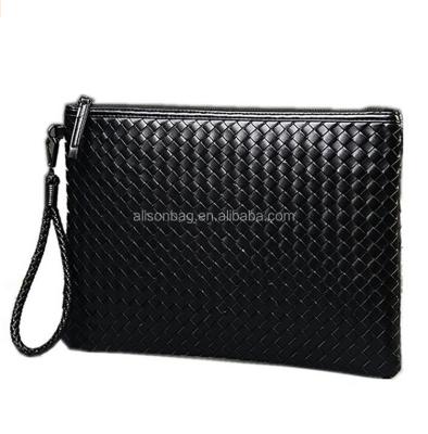 China Whip Soft Leather Men Leather Passport Envelope Wallet Clutch Bag With Strap for sale