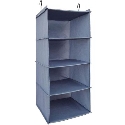 China Sustainable Folding Hanging Closet Organizer 4 Shelves Hanging Closet Shelves Hanging Storage Organizer for sale