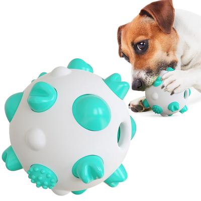 China Eco-Friendly Sustainable Natural Rubber Indestructible Interactive Clean Chew Toy For Dog Aggressive TPR Teeth Ball Dog Pet Chew for sale