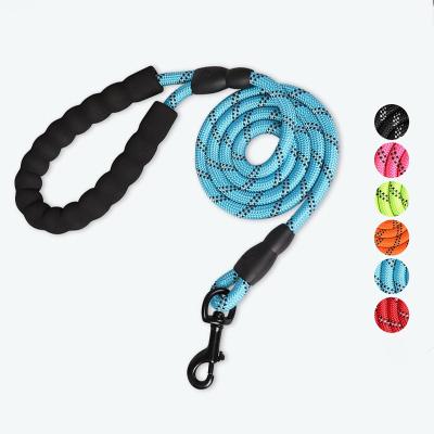 China Amazon Hot Selling Reflective Pet Leash Dog Lead Rope Waterproof 5FT Nylon Strong Dog Leash With Comfortable Padded Handle for sale