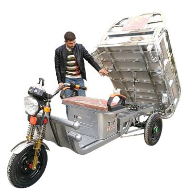 China Cheaper price of 1000W cargo bajaj three wheeler / electric tricycle rickshaw for sale