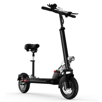 China Steel Stylish Riding Moped Electric Scooter With Seat Aluminum Alloy Frame 48V 10A Lithium Battery High Power 500w/800w for sale