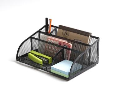 China Best-Selling 5-Compartment Metal Mesh Office Supplies Desk Organizer for sale