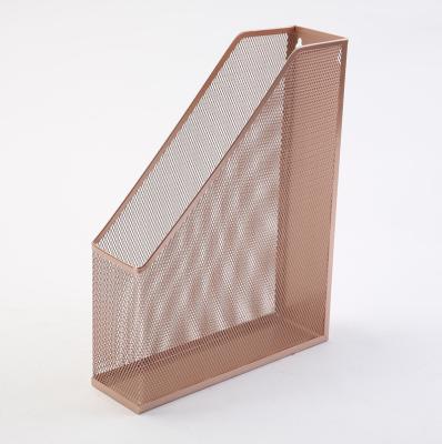 China Rose Gold Metal Mesh Magazine's Eco-Friendly Rack for sale